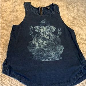 Lucky Brand Ganesha tank top tee